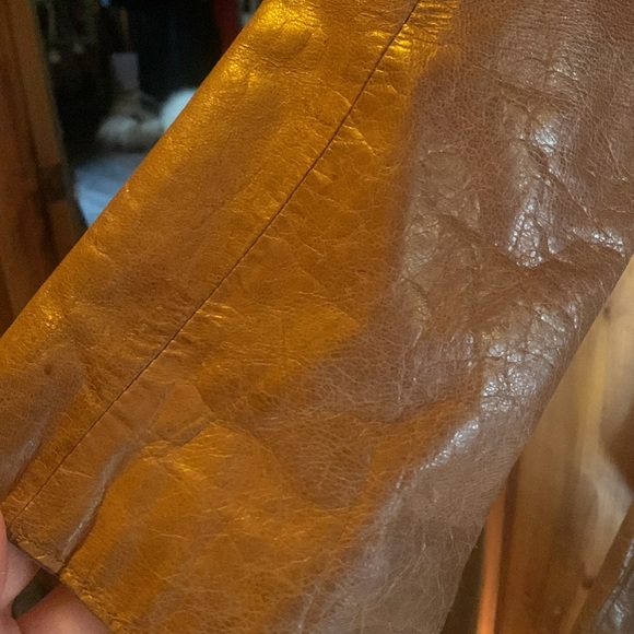 VINTAGE AUTHENTIC leather COAT with stunning REAL mink collar - Picture 3 of 9